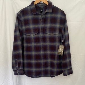 Vans Men's Casual Plaid Shirt in Blue and Black